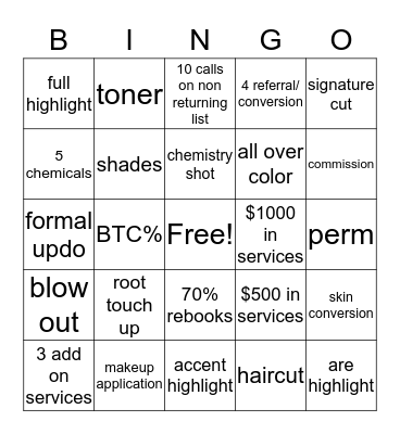 ULTA Beauty Bingo Card