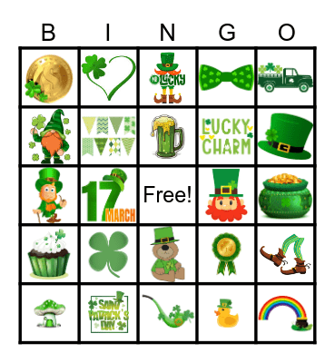 St Patrick's Day Bingo Card