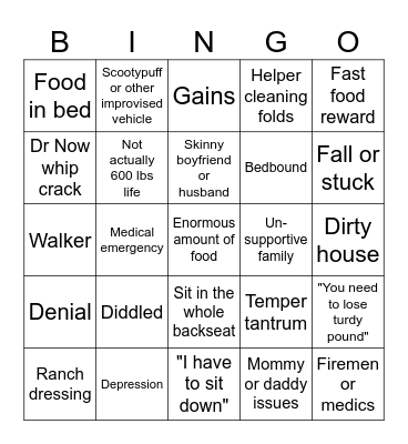 Fat Bingo Card