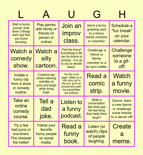 LOL Challenge Bingo Card