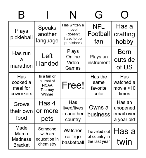 Enterprise Oncology BINGO Card