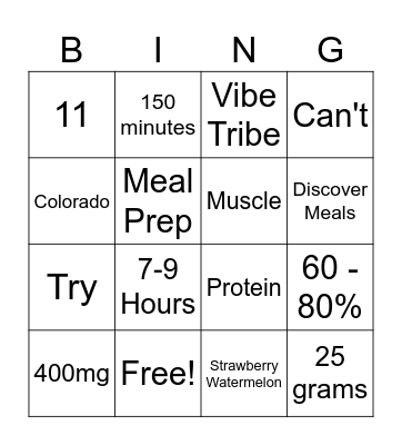 Vibrant Life Bingo! Bingo Card