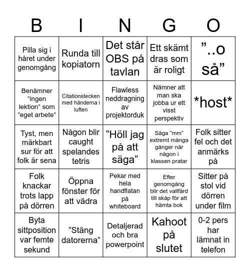 Katarina-bingo Card