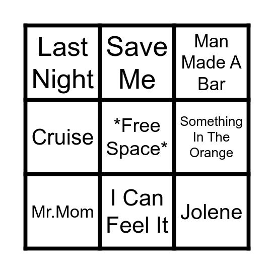 Music Bingo Card