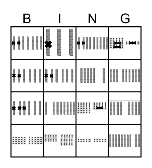 Adding Tens Bingo Card