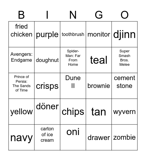 Infinite Craft Bingo Card