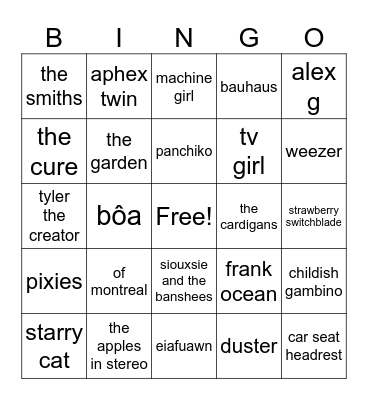 me bingo Card