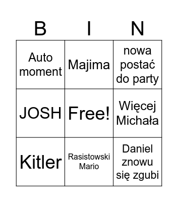 ŚLĄZAK Bingo Card