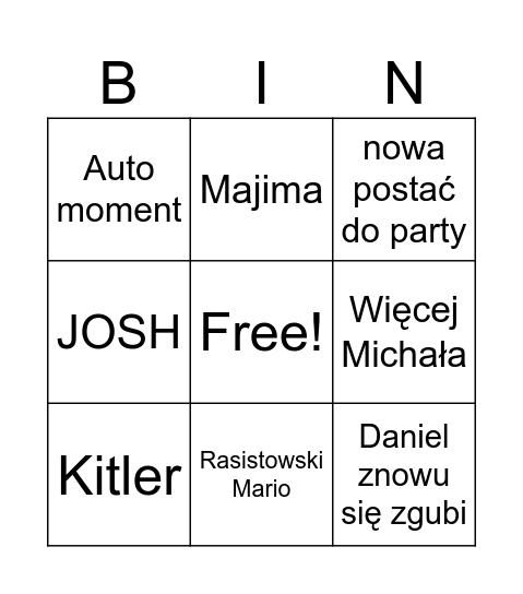 ŚLĄZAK Bingo Card