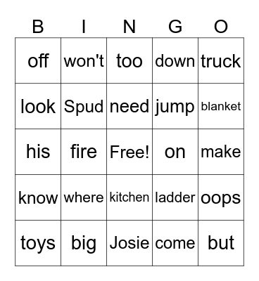 Furball Bingo Card
