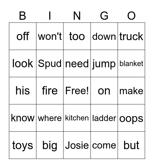 Furball Bingo Card