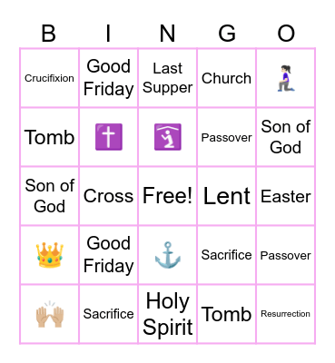 Christians@Remote Easter Bingo Card