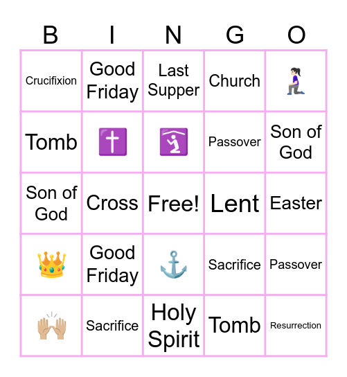 Christians@Remote Easter Bingo Card