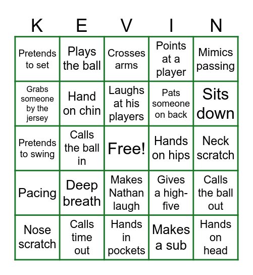 KP Coaching Bingo Card