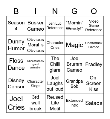 "The Sign" Bingo Card