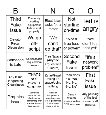 Disney PG Pull the Plug Bingo Card