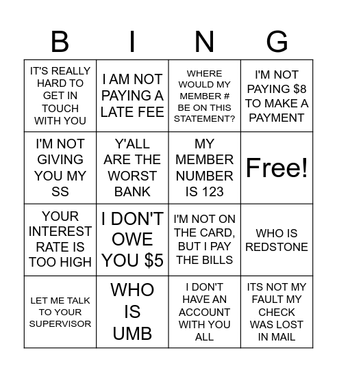 RUAL KING Bingo Card