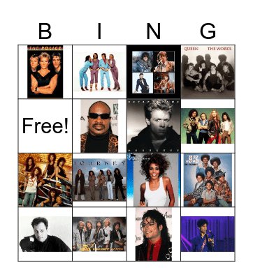 80's Bingo Card