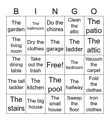 La casa (Oliver) Bingo Card