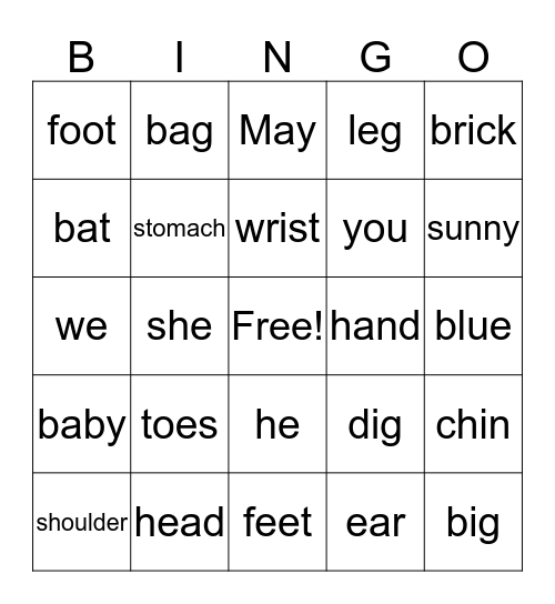 Week 2 Bingo Card