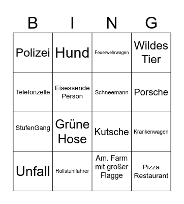 Google Maps Bingo Card