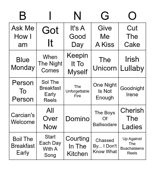 Vinyl Bingo - Irish Edition Bingo Card