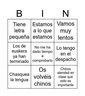 hmmmmm Bingo Card
