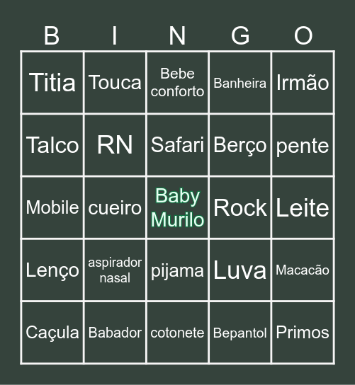 Bingo Baby Murilo Bingo Card