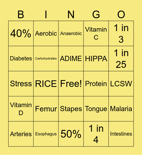 FGHSC Bingo Card