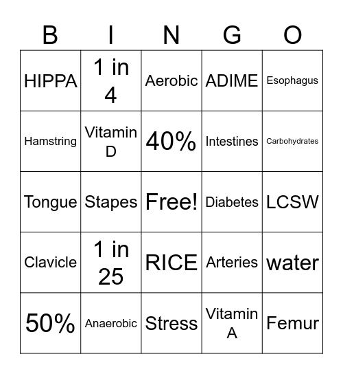 FGHSC Bingo Card