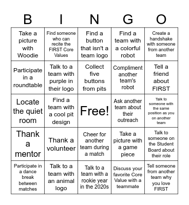 Created by the FIN Student Board Bingo Card