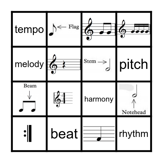 Music Review Bingo Card