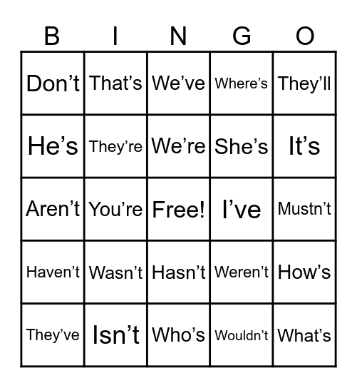 Phonics Bingo Card