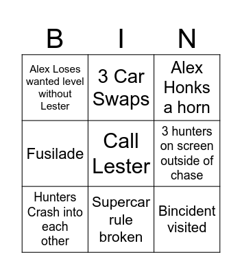 STH test Bingo Card