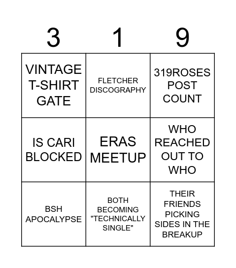 s(exes and o's) with my ex Bingo Card