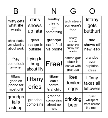 Easter Bingo Card