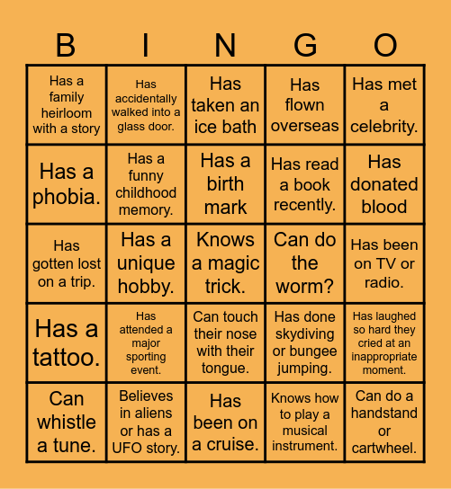 Tigers Bingo Card
