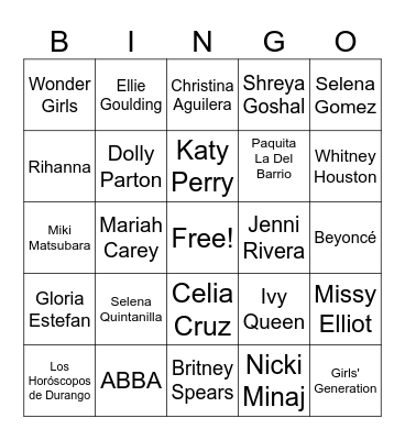 Throwback SINGO Bingo Card