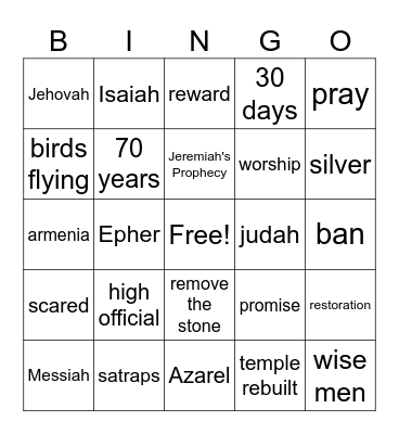 Daniel Movie Bingo Card