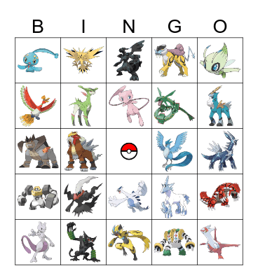 Hunter's Pokemon Bingo Card