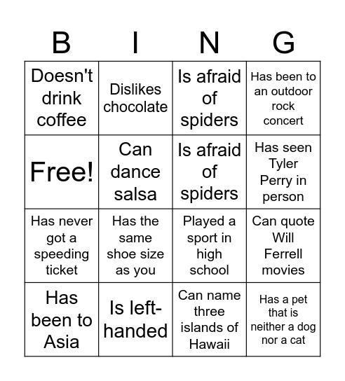 Find Someone Who... Bingo Card