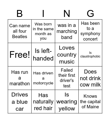 Find Someone Who... Bingo Card