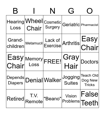 Mom's 75th Birthday Bingo Card