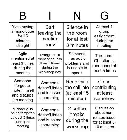 Resolve IT! Bingo Card