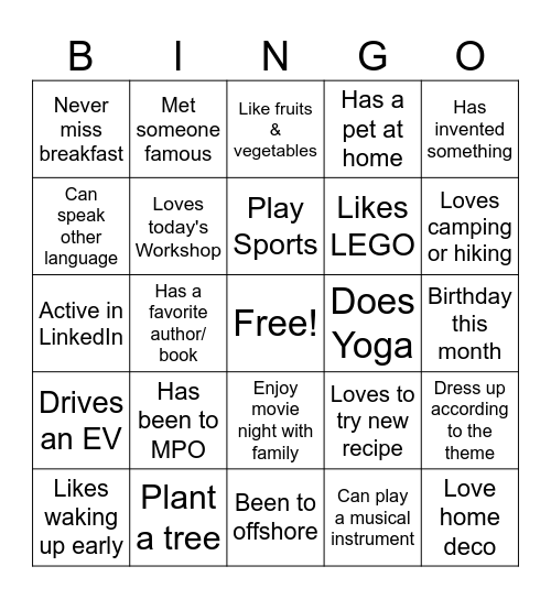 Dynamic BINGO Card