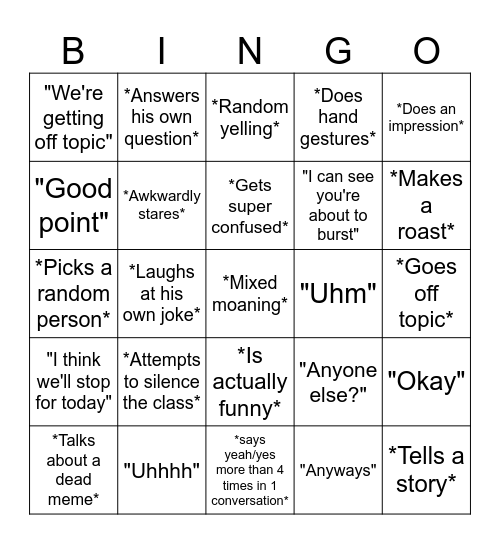 Anders Bingo Card