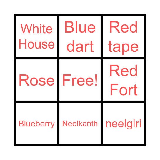 holi hai Bingo Card