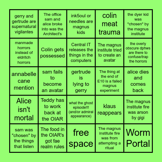 fada's tmagp bingo card Bingo Card