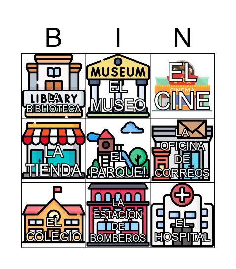 Edificios Ciudad Bingo Card