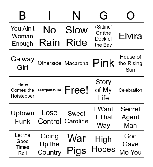 Rise Singo 2 Bingo Card